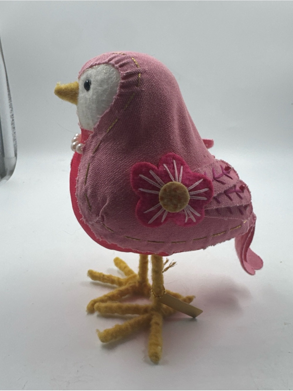 Target Spritz Featherly Friends BLOSSOM 2017 Felt Bird - Pink w/ Pearls